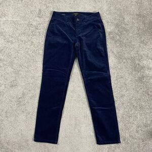 Talbots Petites Women’s Size 2P Curvy Blue Velour Trousers Pants
